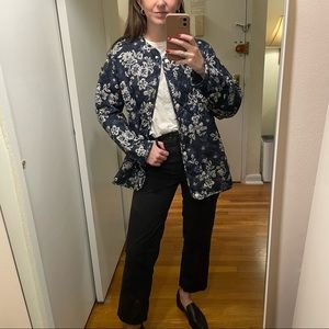 Quilted Blue & White Floral Jacket